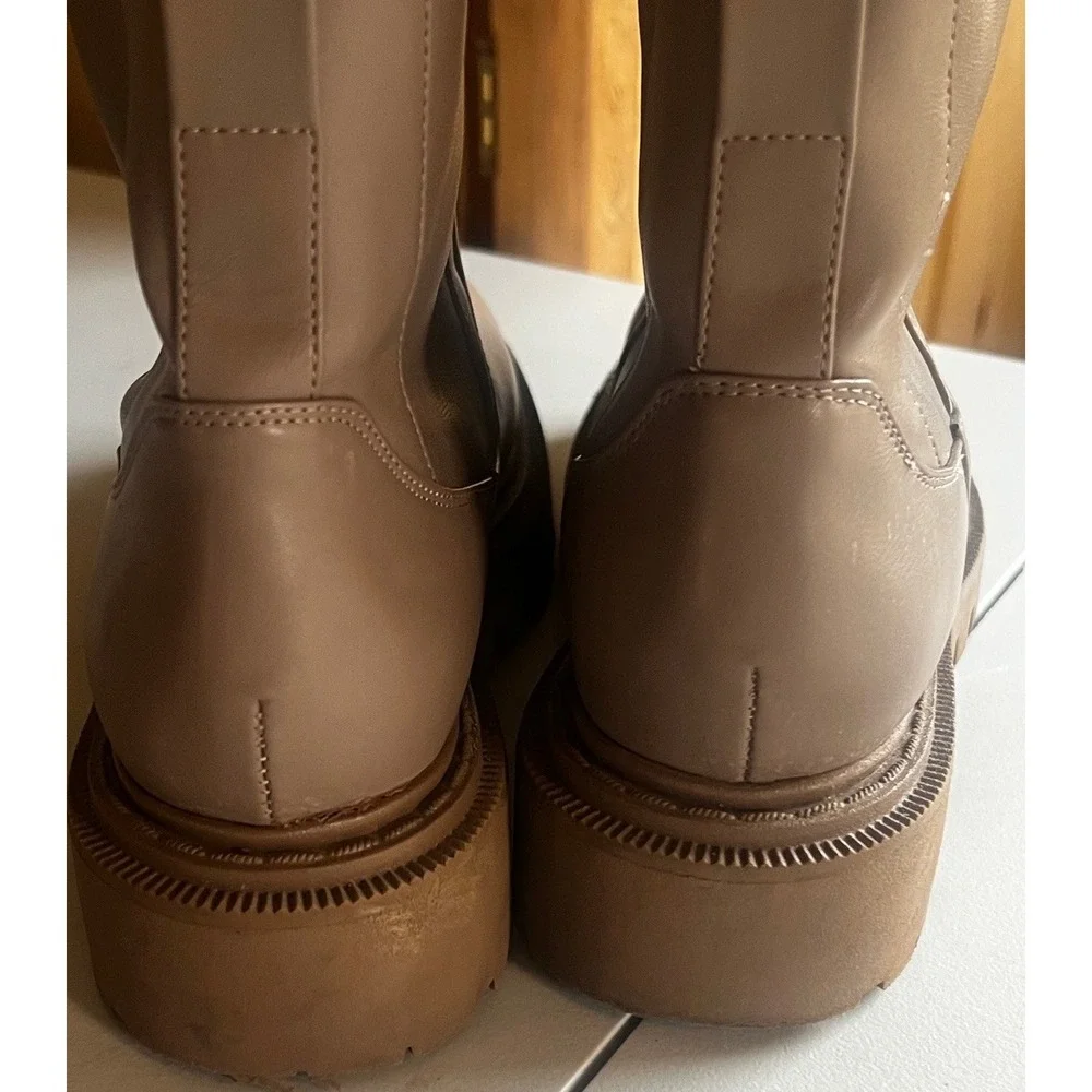H & M Chunky Platform‎ Stretchy Platform Taupe Boot Size 40 (9)
